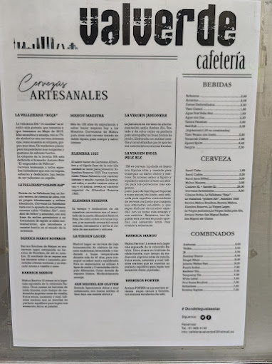 Cervecería Cafetería Valverde menu 7
