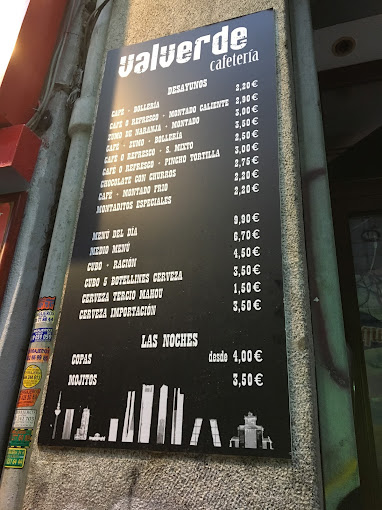 Cervecería Cafetería Valverde menu 2
